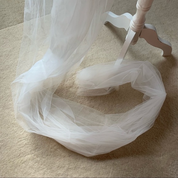 NEW BHLDN Soft Tulle Cathedral Bridal Wedding Veil Bride Wedding Delicate WHITE main image 4